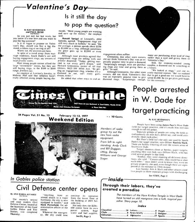 The Times front page, 12 February 1977.