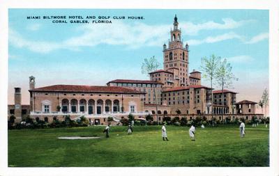 Postcard of the Miami Biltmore Hotel and golf course, 1926.